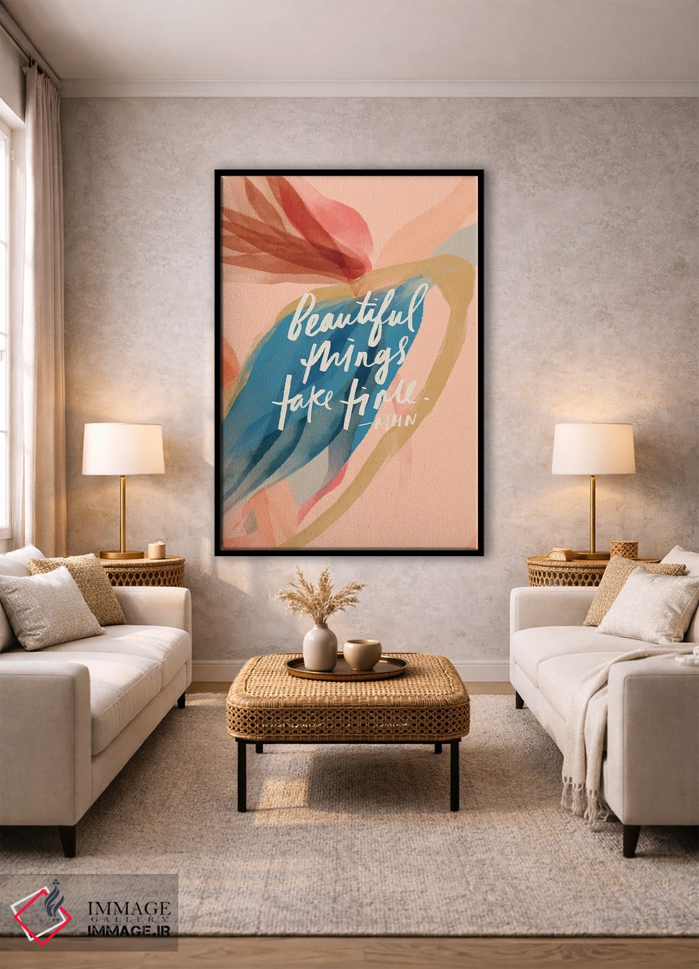 تابلو انتزاعی چیزهای زیبا زمان می برند اثر مورگان هارپر نیکولز - D2B