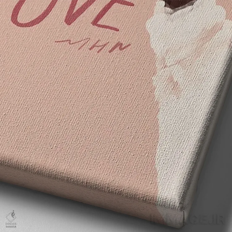 تابلو مدرن یادداشت به خود: تو شایسته عشق هستی اثر مورگان هارپر نیکولز - نمای نزدیک بافت بوم