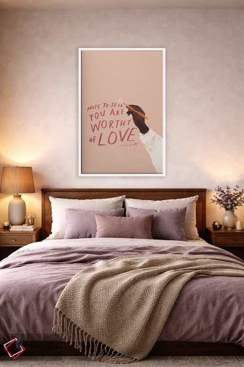 تابلو مدرن یادداشت به خود: تو شایسته عشق هستی اثر مورگان هارپر نیکولز - D2W