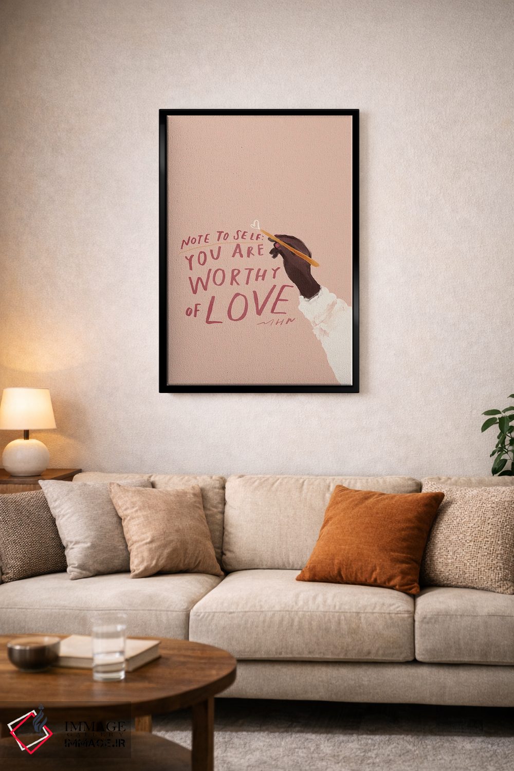 تابلو مدرن یادداشت به خود: تو شایسته عشق هستی اثر مورگان هارپر نیکولز - D5B