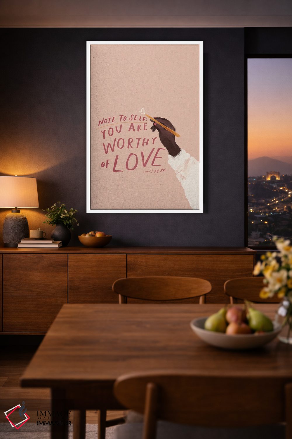 تابلو مدرن یادداشت به خود: تو شایسته عشق هستی اثر مورگان هارپر نیکولز - D4W