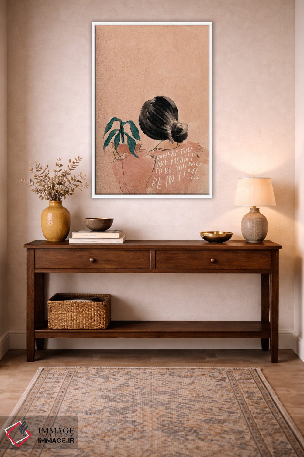 تابلو مدرن جایی که قرار است باشی، در زمان خود خواهی بود اثر مورگان هارپر نیکولز - D1W