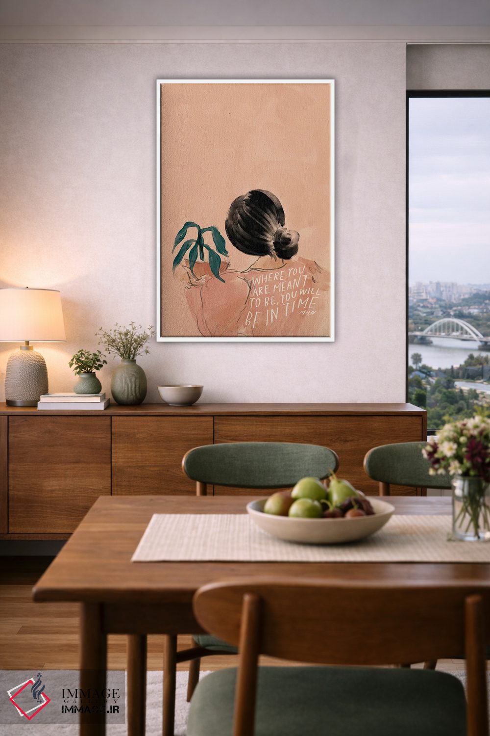 تابلو مدرن جایی که قرار است باشی، در زمان خود خواهی بود اثر مورگان هارپر نیکولز - D5W