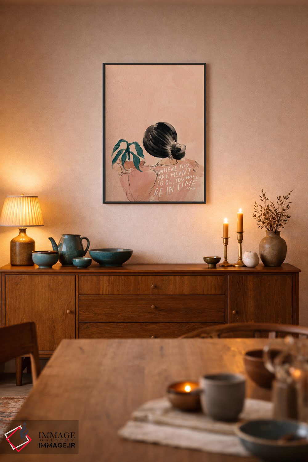 تابلو مدرن جایی که قرار است باشی، در زمان خود خواهی بود اثر مورگان هارپر نیکولز - D6B