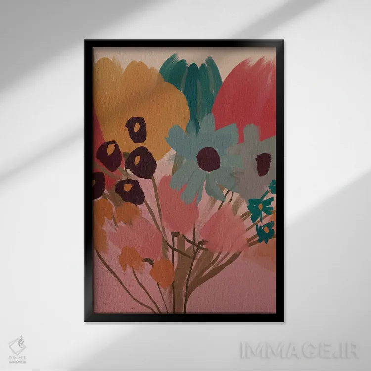 تابلو مدرن دسته گل اثر مورگان هارپر نیکولز - نمای قابدار مشکی