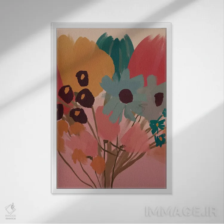 تابلو مدرن دسته گل اثر مورگان هارپر نیکولز - نمای قابدار سفید