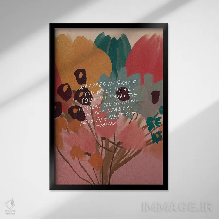 تابلو مدرن دسته گل اثر مورگان هارپر نیکولز - نمای قابدار مشکی