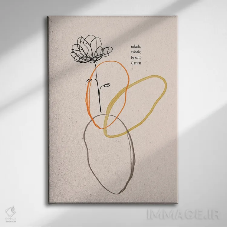 تابلو مدرن نقاشی گل تنفس کن و بازدم کن اثر مورگان هارپر نیکولز - نمای روبهرو روی دیوار