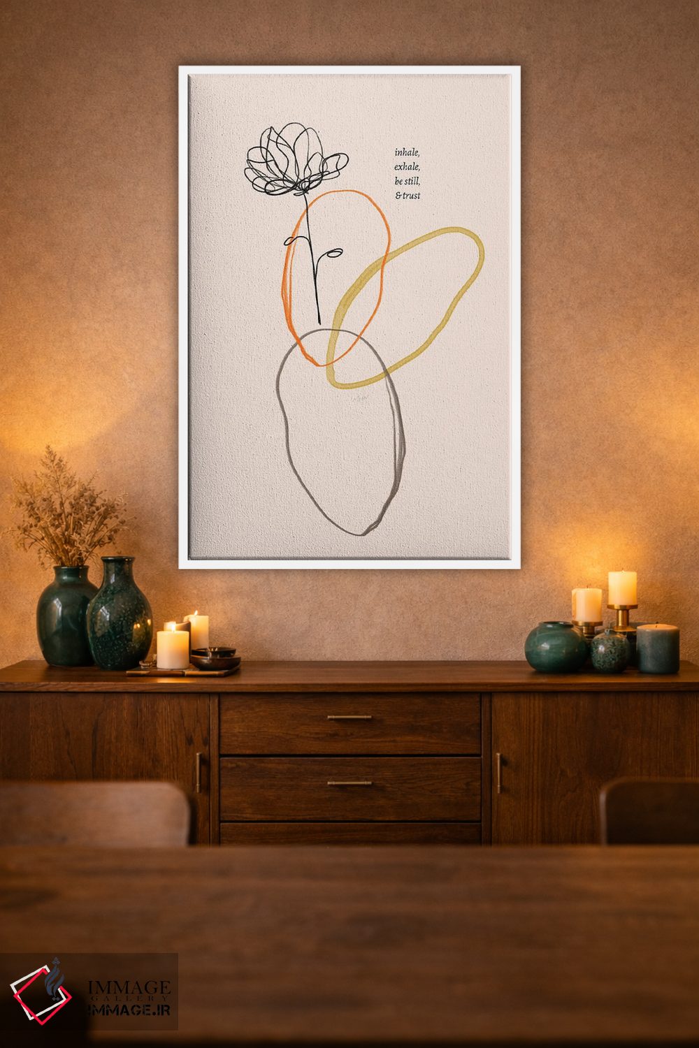 تابلو مدرن نقاشی گل تنفس کن و بازدم کن اثر مورگان هارپر نیکولز - D2W