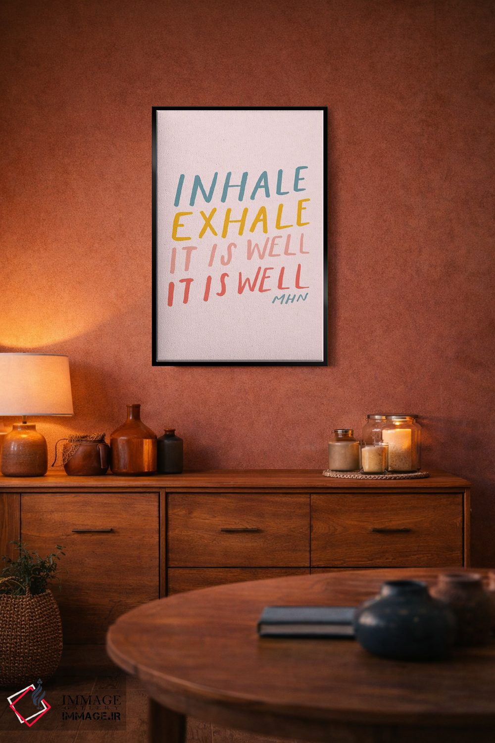تابلو دکوراتیو تنفس کن و بازدم کن، همه چیز خوب است اثر مورگان هارپر نیکولز - D5B