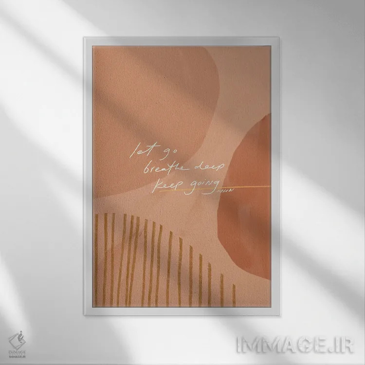 تابلو مینیمال رها کن، عمیق نفس بکش، ادامه بده اثر مورگان هارپر نیکولز - نمای قابدار سفید