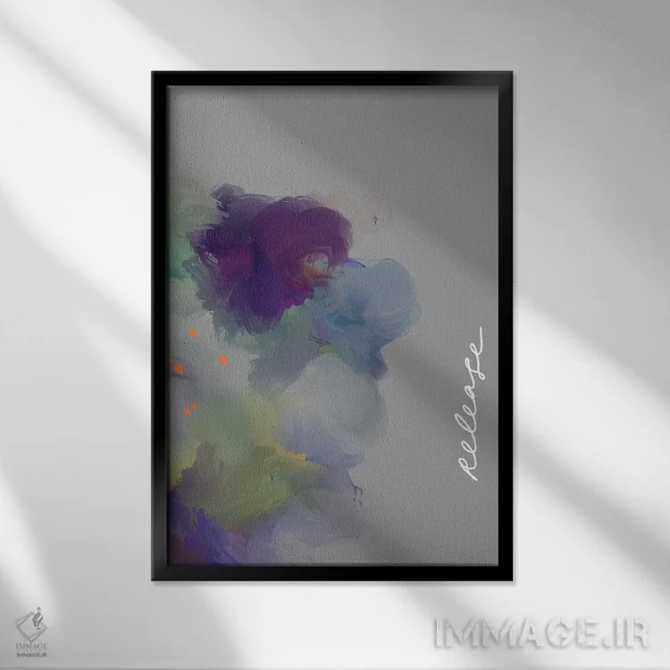 تابلو مینیمال رهاسازی اثر مورگان هارپر نیکولز - نمای قابدار مشکی