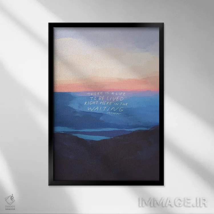 تابلو انتزاعی همین جا در انتظار اثر مورگان هارپر نیکولز - نمای قابدار مشکی