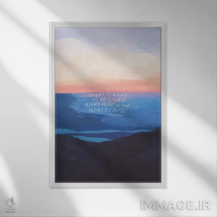 تابلو انتزاعی همین جا در انتظار اثر مورگان هارپر نیکولز - نمای قابدار سفید