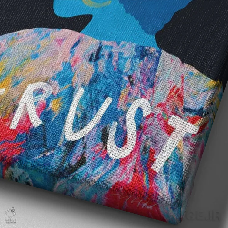 تابلو مدرن زن اعتماد اثر مورگان هارپر نیکولز - نمای نزدیک بافت بوم