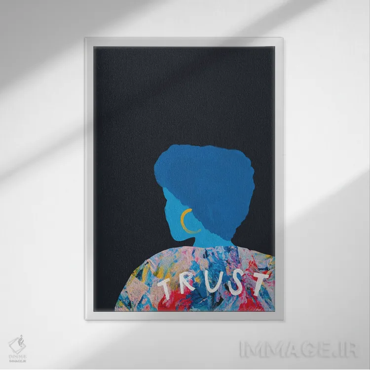 تابلو مدرن زن اعتماد اثر مورگان هارپر نیکولز - نمای قابدار سفید