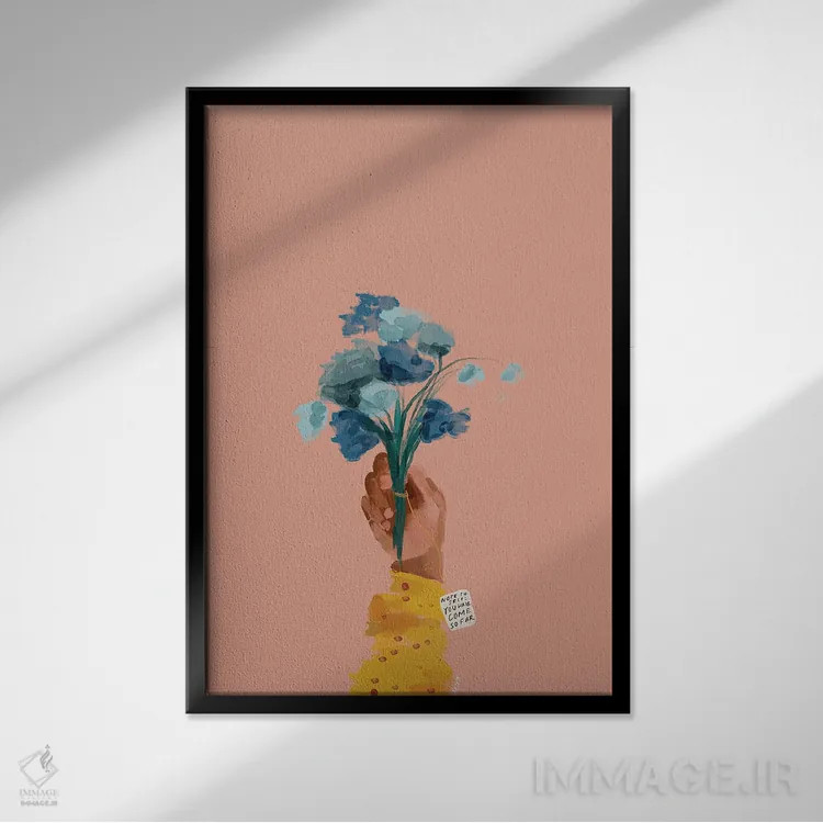 تابلو مینیمال تو راه زیادی آمده ای اثر مورگان هارپر نیکولز - نمای قابدار مشکی