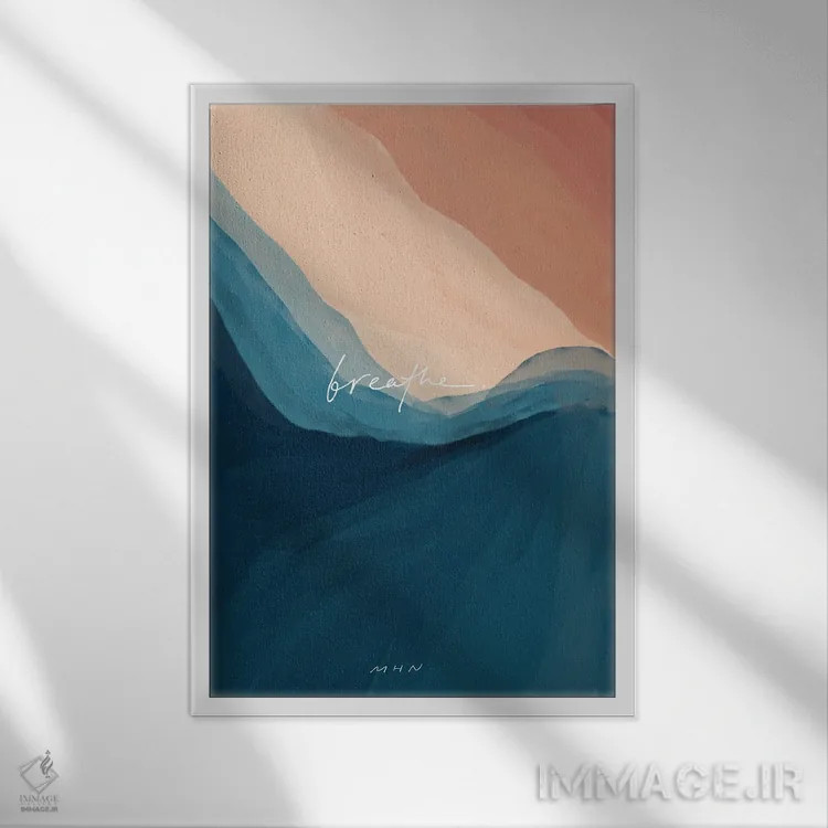تابلو انتزاعی نفس کشیدن کلاسیک اثر مورگان هارپر نیکولز - نمای قابدار سفید