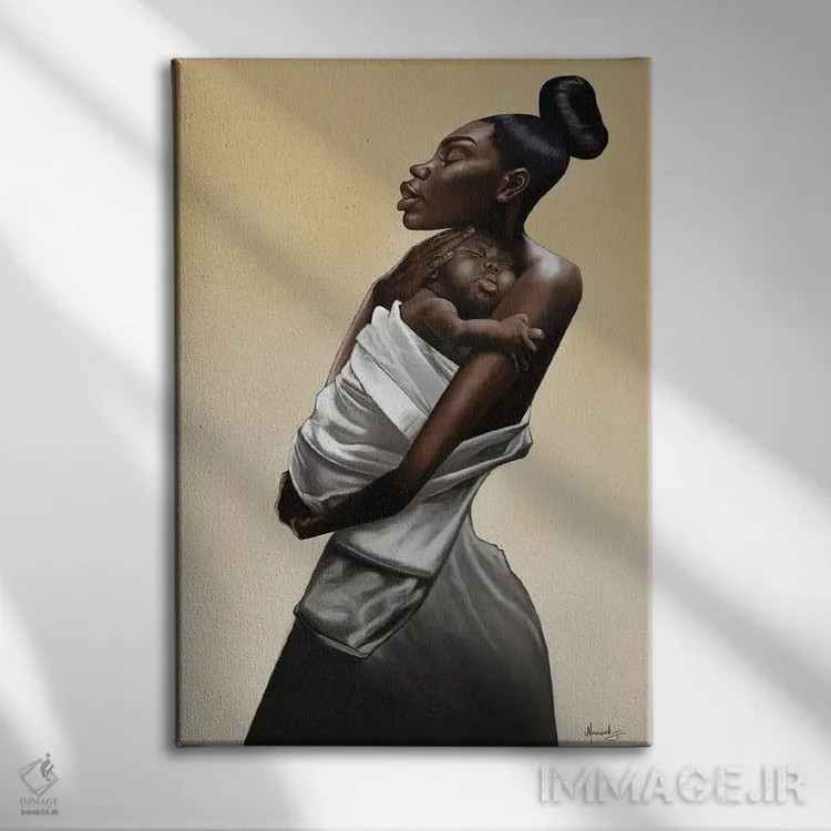 تابلو دکوراتیو مادری اثر ماناسه جانسون - نمای روبهرو روی دیوار