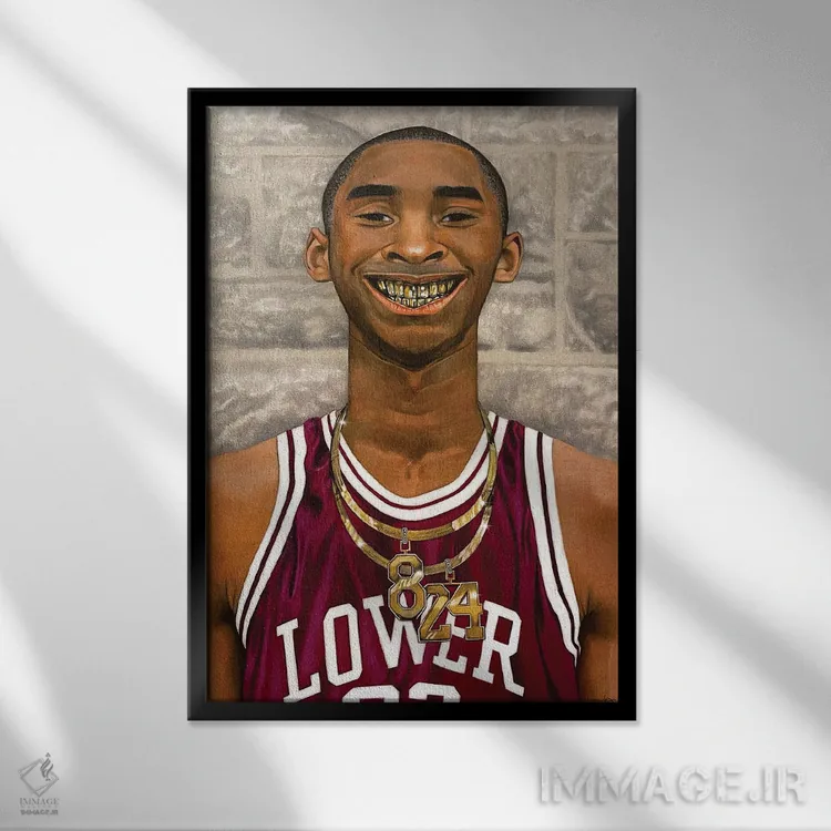 تابلو دکوراتیو روز کوبی اثر ماناسه جانسون - نمای قابدار مشکی