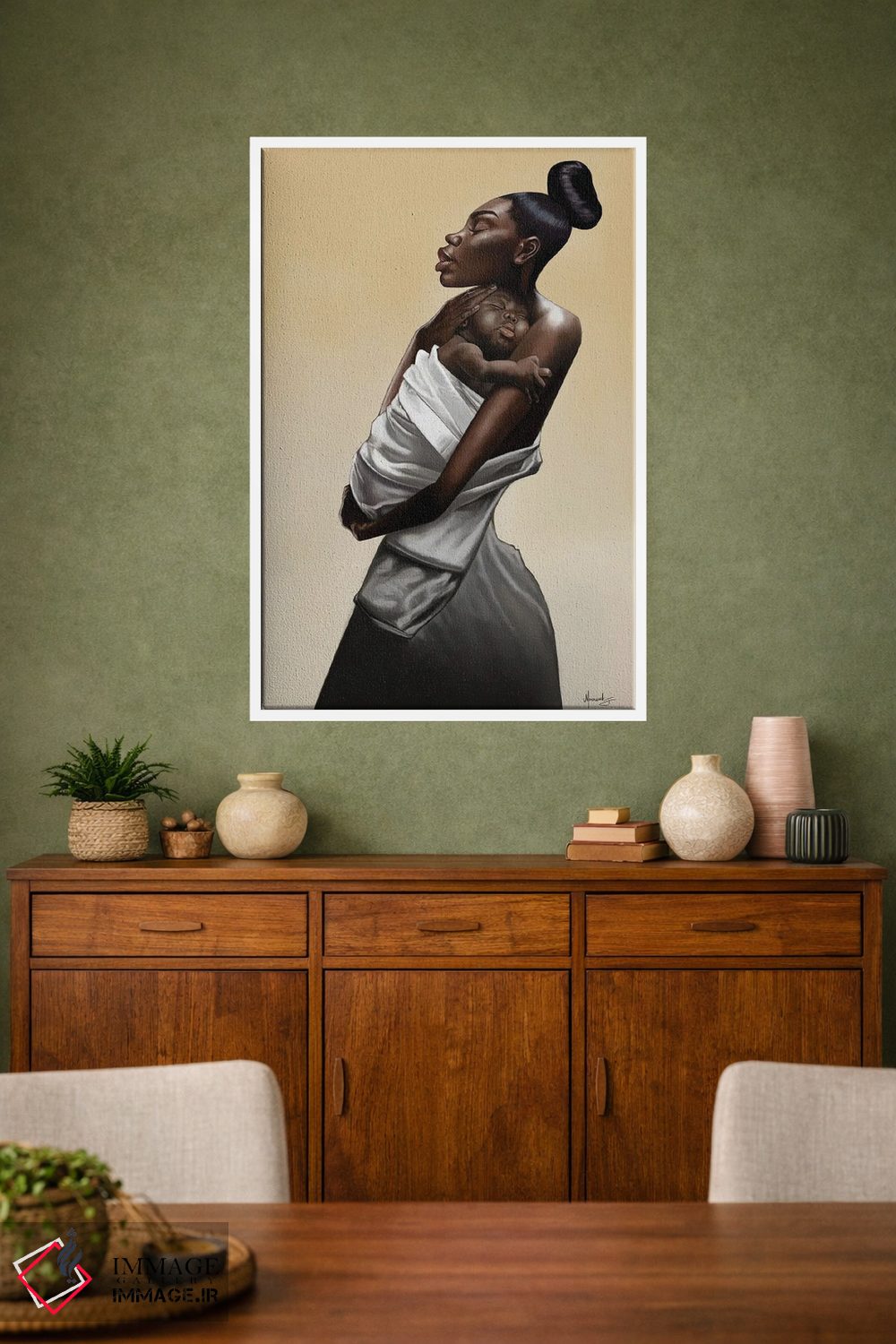 تابلو دکوراتیو مادری اثر ماناسه جانسون - D1W