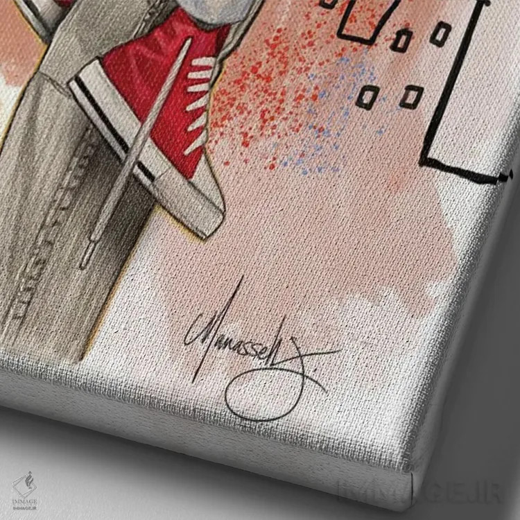 تابلو دکوراتیو پشتیبان تو هستم اثر ماناسه جانسون - نمای نزدیک بافت بوم