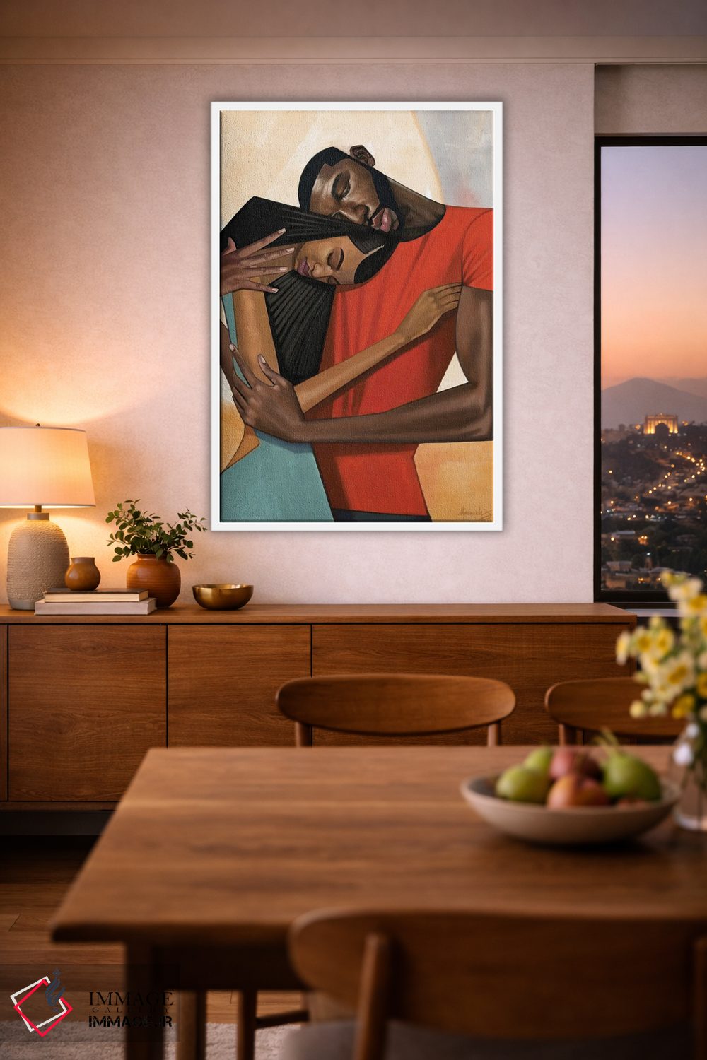 تابلو دکوراتیو زوج آرامش اثر ماناسه جانسون - D1W