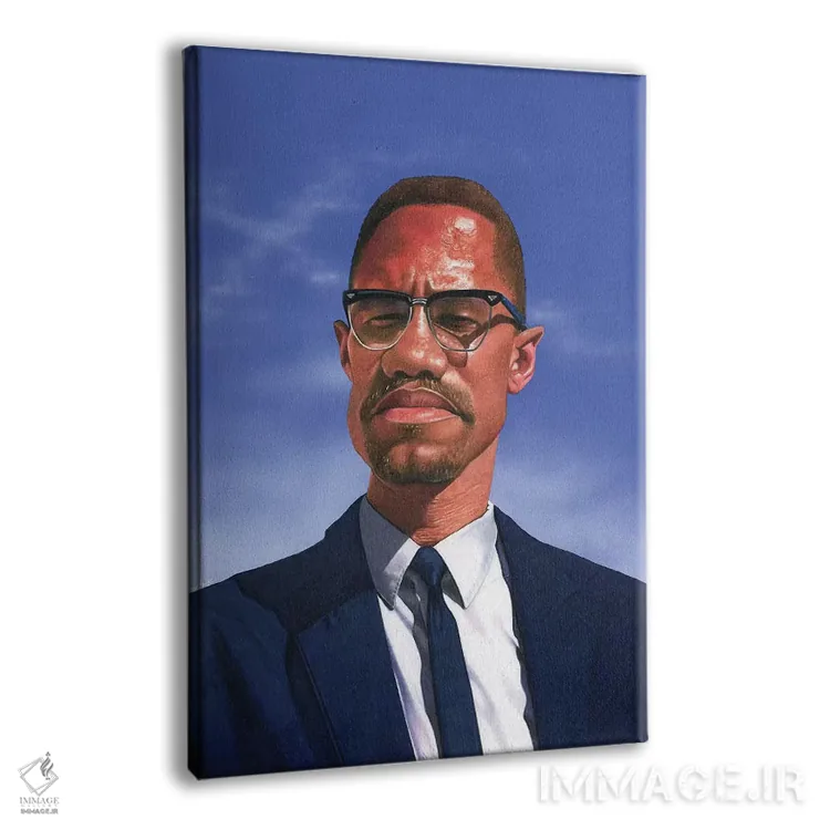 تابلو دکوراتیو مالکوم ایکس اثر ماناسه جانسون - نمای پرسپکتیو محصول