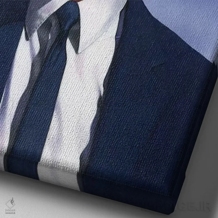 تابلو دکوراتیو مالکوم ایکس اثر ماناسه جانسون - نمای نزدیک بافت بوم