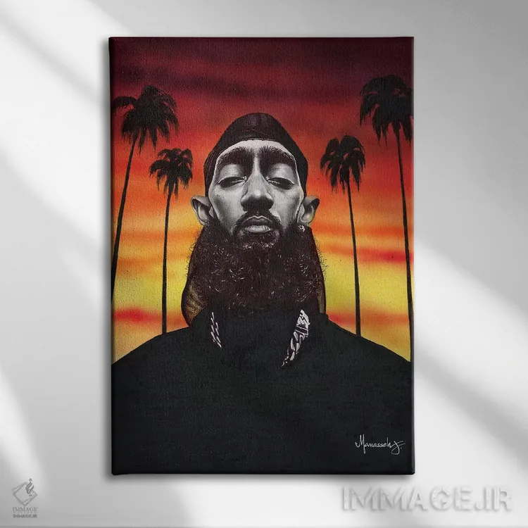 تابلو دکوراتیو نیپسی هاسل اثر ماناسه جانسون - نمای روبهرو روی دیوار