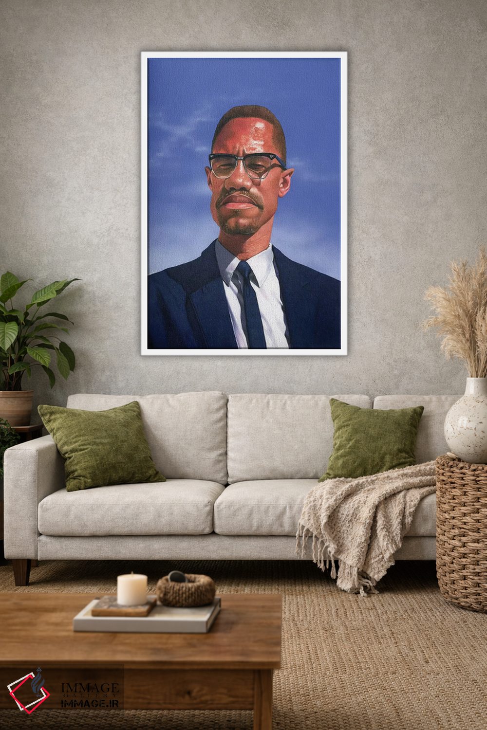 تابلو دکوراتیو مالکوم ایکس اثر ماناسه جانسون - D1W