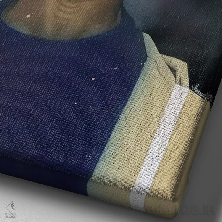 تابلو دکوراتیو "آس" اثر ماناسه جانسون - نمای نزدیک بافت بوم