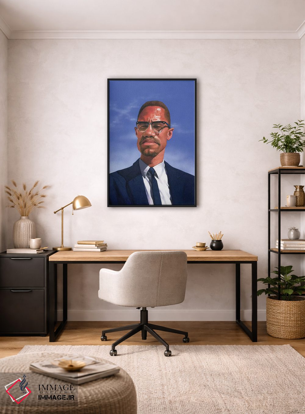 تابلو دکوراتیو مالکوم ایکس اثر ماناسه جانسون - D4B