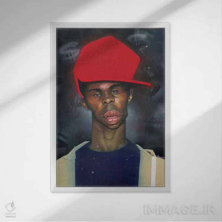 تابلو دکوراتیو "آس" اثر ماناسه جانسون - نمای قابدار سفید