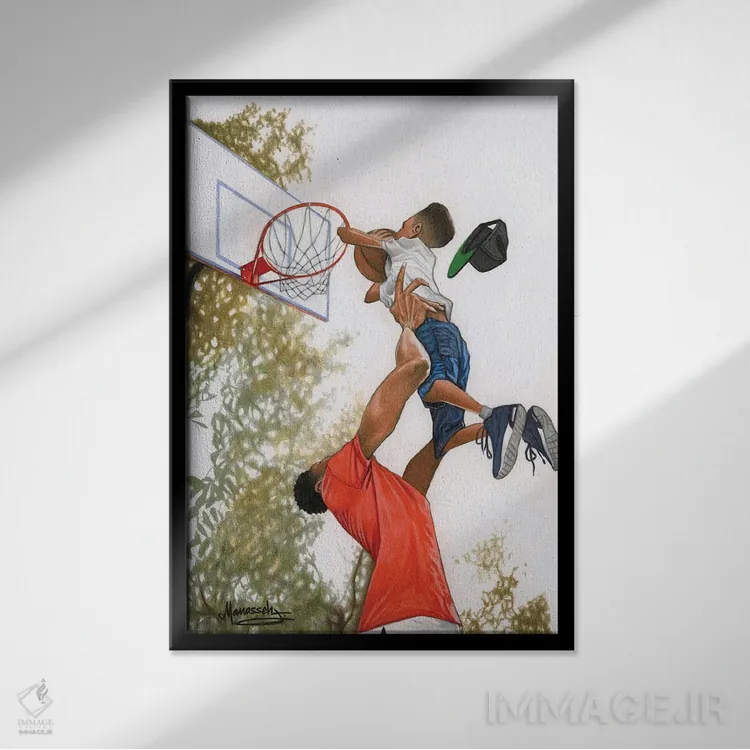 تابلو دکوراتیو "شانس خود را امتحان کن" اثر ماناسه جانسون - نمای قابدار مشکی