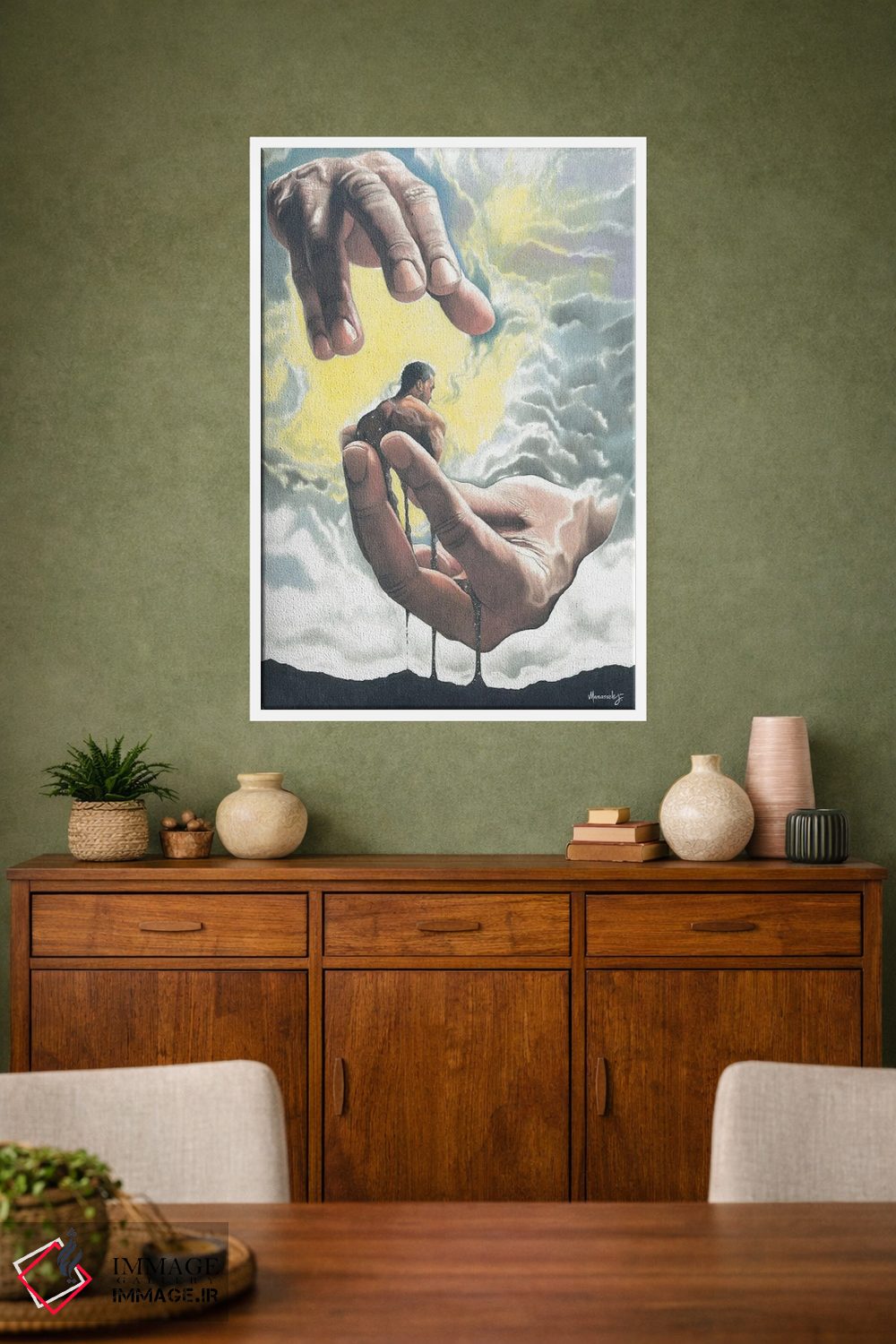 تابلو دکوراتیو "آفرینش مرد" اثر ماناسه جانسون - D1W