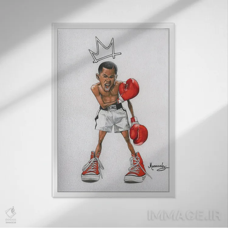 تابلو دکوراتیو "پسربچه علی" اثر ماناسه جانسون - نمای قابدار سفید