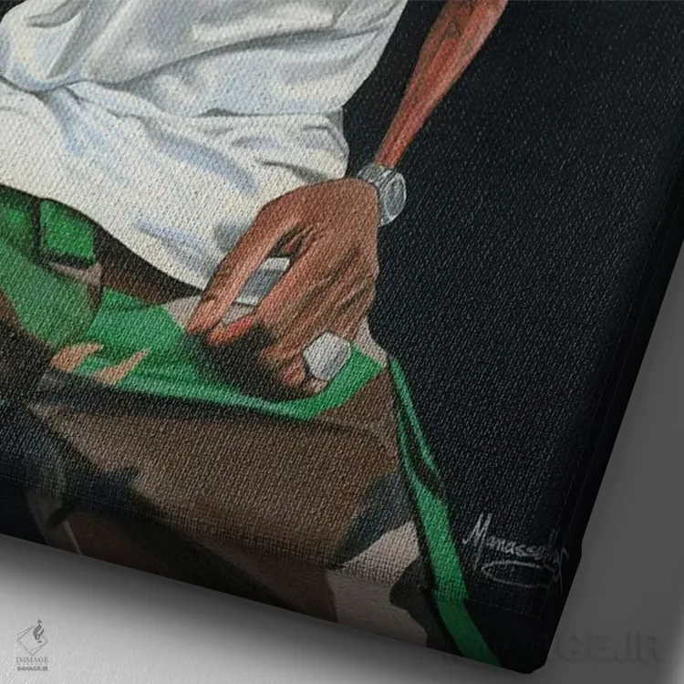 تابلو دکوراتیو "دی ام اکس" اثر ماناسه جانسون - نمای نزدیک بافت بوم