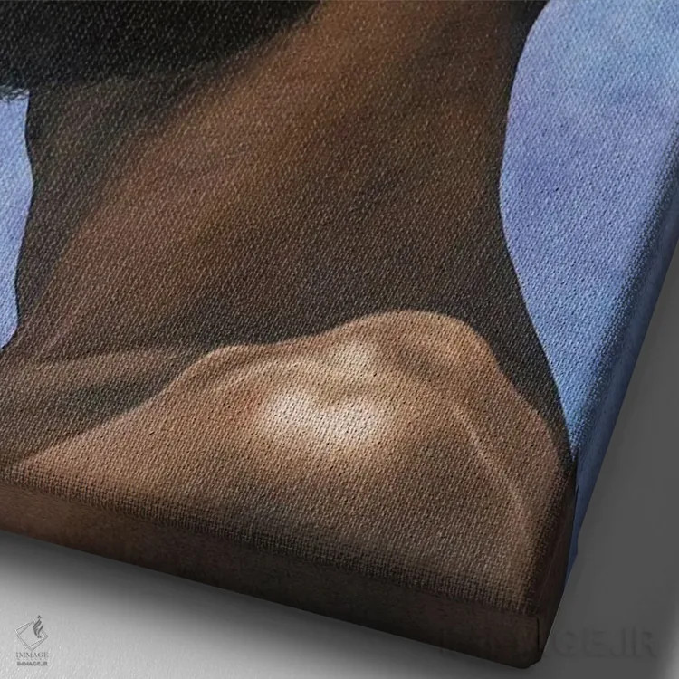 تابلو دکوراتیو "شاه" اثر ماناسه جانسون - نمای نزدیک بافت بوم