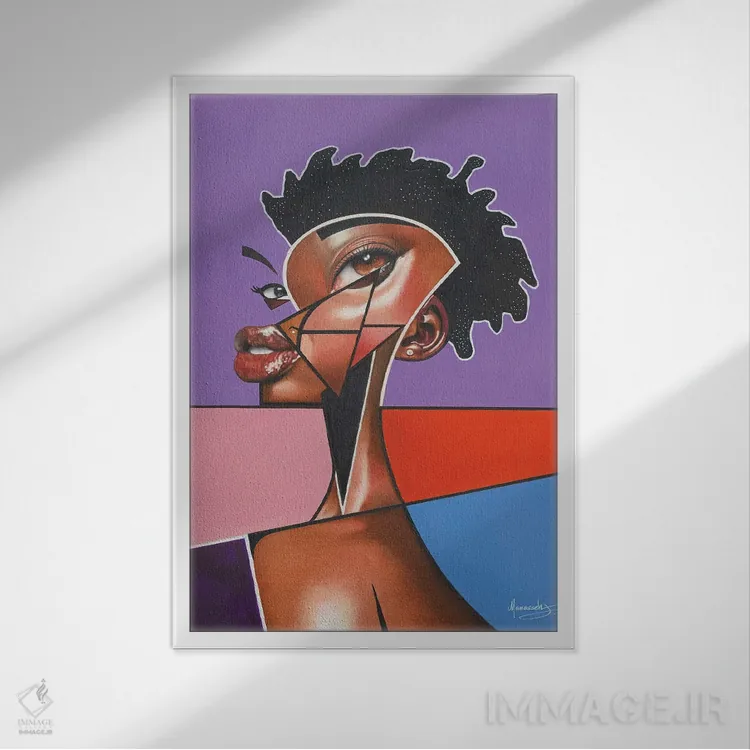 تابلو دکوراتیو "راه شیری" اثر ماناسه جانسون - نمای قابدار سفید