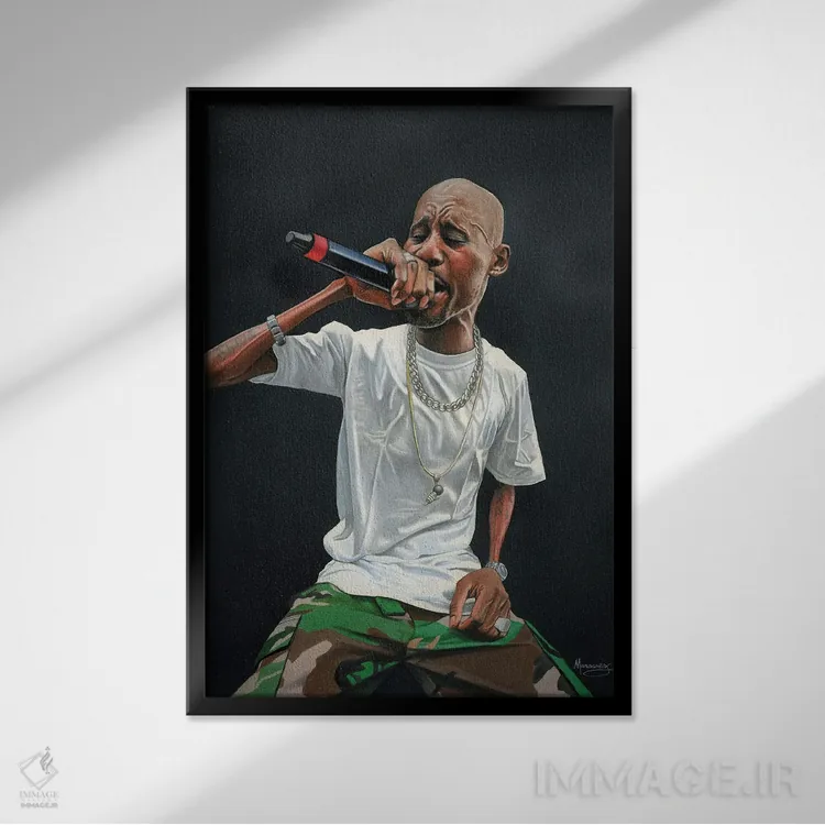 تابلو دکوراتیو "دی ام اکس" اثر ماناسه جانسون - نمای قابدار مشکی