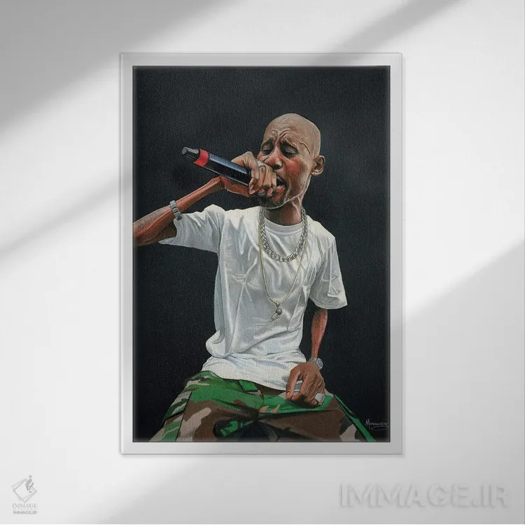 تابلو دکوراتیو "دی ام اکس" اثر ماناسه جانسون - نمای قابدار سفید