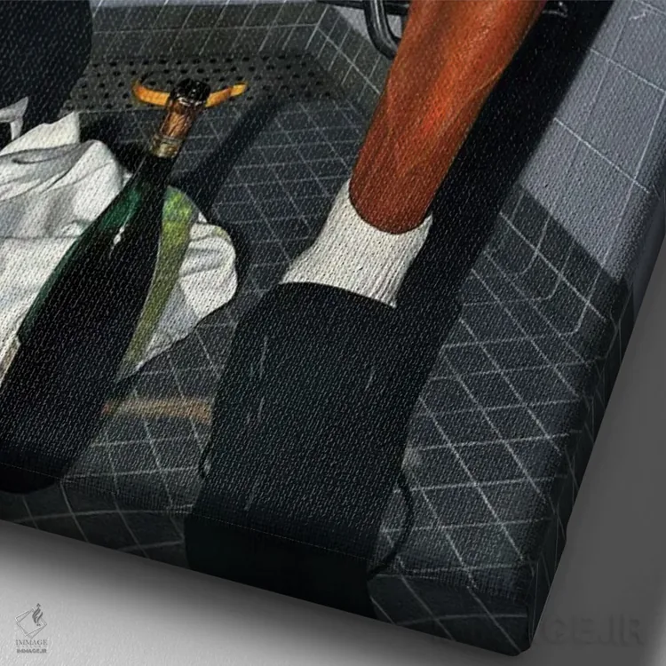 تابلو دکوراتیو "کوبه چیپ '۰۱" اثر ماناسه جانسون - نمای نزدیک بافت بوم