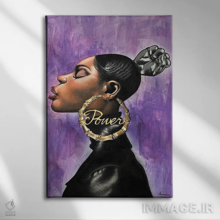 تابلو مدرن "قدرت" اثر ماناسه جانسون - نمای روبهرو روی دیوار