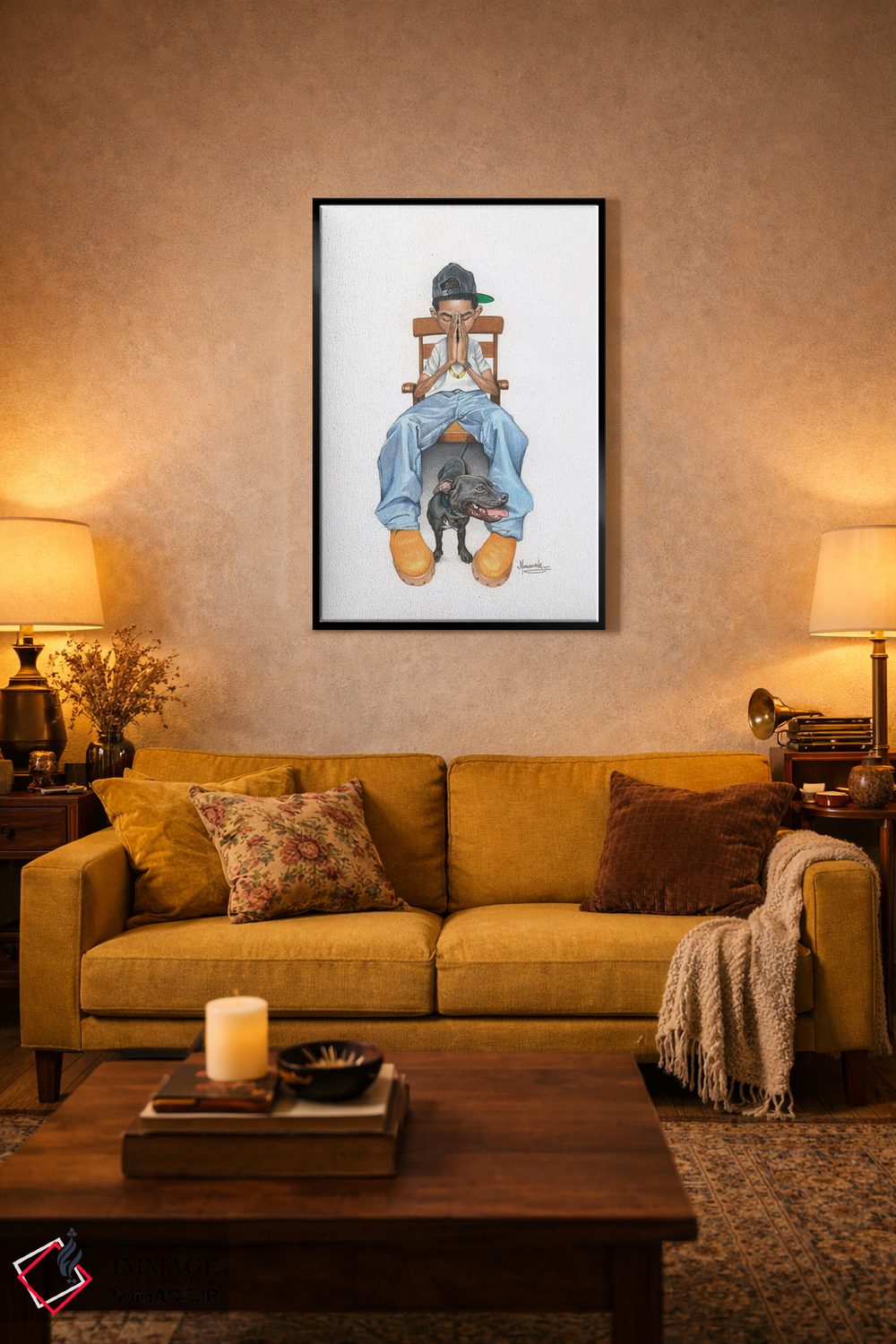 تابلو مدرن "پسربچه دعا" اثر ماناسه جانسون - D4B