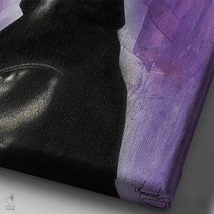 تابلو مدرن "قدرت" اثر ماناسه جانسون - نمای نزدیک بافت بوم