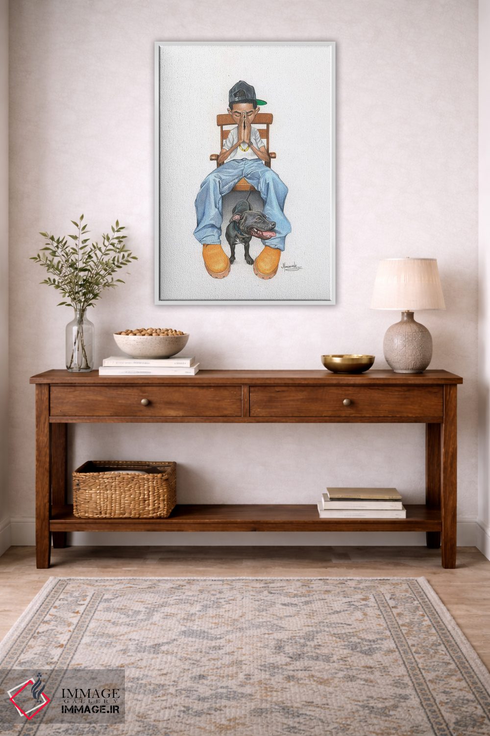 تابلو مدرن "پسربچه دعا" اثر ماناسه جانسون - D2W