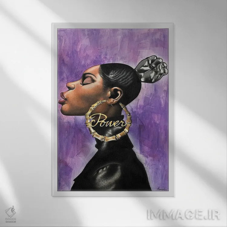 تابلو مدرن "قدرت" اثر ماناسه جانسون - نمای قابدار سفید