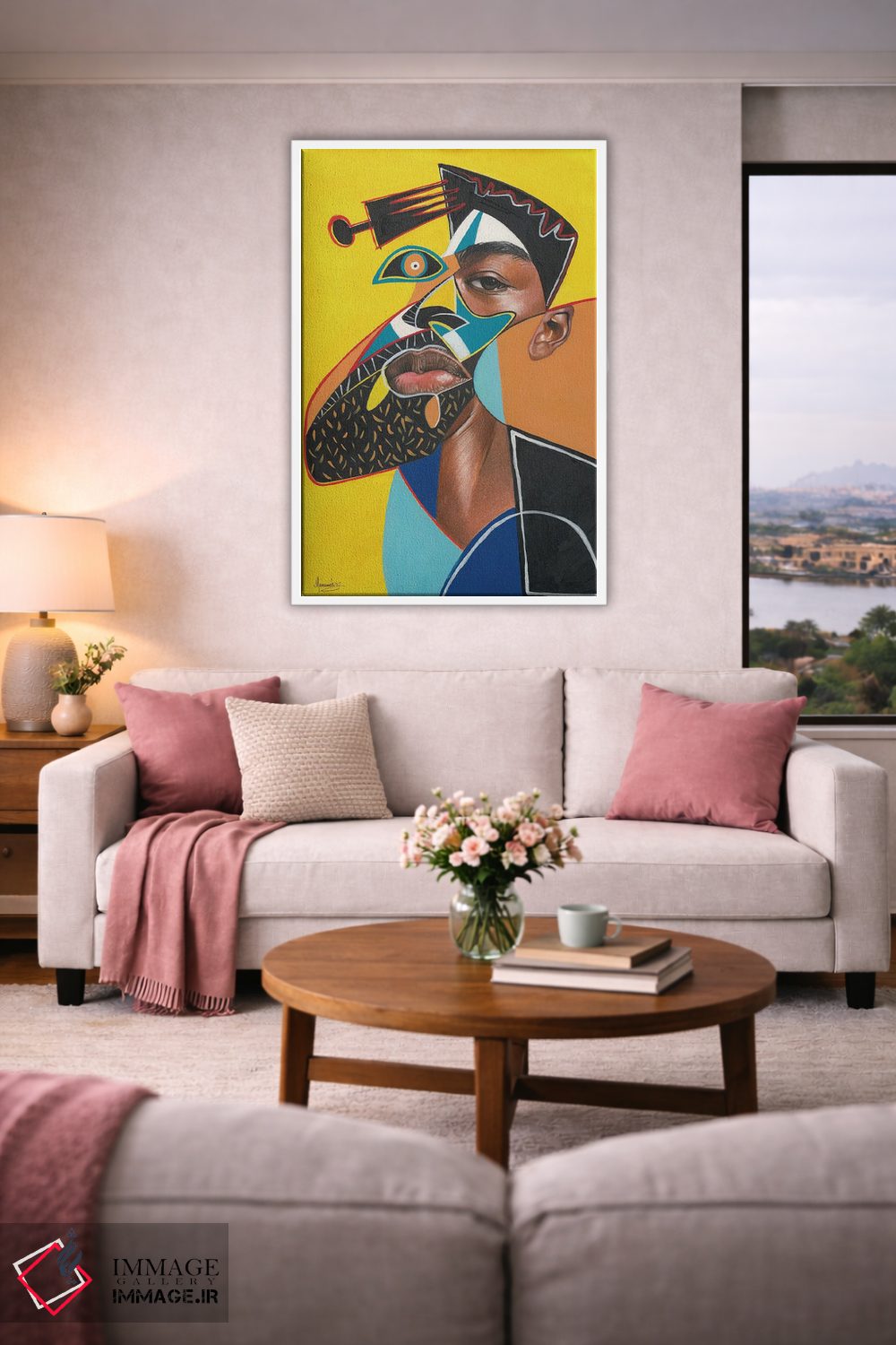 تابلو دکوراتیو "مرد با شانه آفرو" اثر ماناسه جانسون - D3W