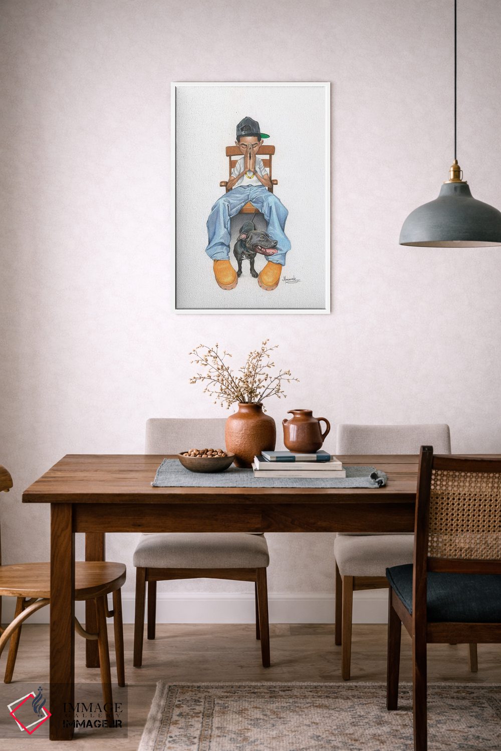 تابلو مدرن "پسربچه دعا" اثر ماناسه جانسون - D6W